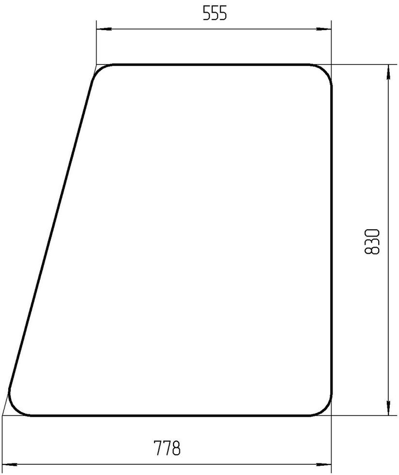 Стекло боковое дверное (большое) У7810.5.045 (830х778)